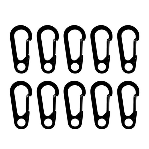 10Pcs D-Shape Spring Clip Carabiner Hook Stainless Steels Snap Spring Carabiner Clip for Camping, Hiking, Backpacks Belt