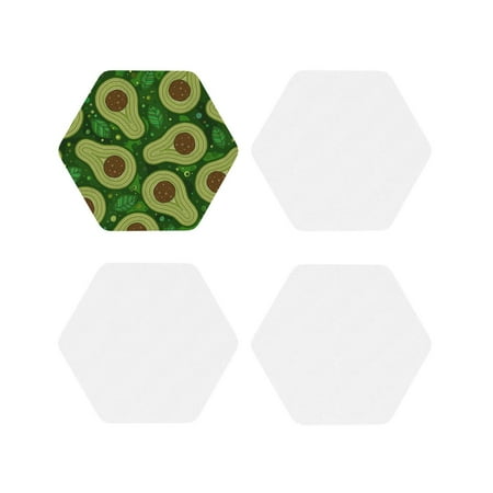 

Junzan Big Colorful Avocados Print Coasters for Drinks - Leather Coasters Set of 4 for Coffee Table for Housewarming/Kitchen/Bar/Decor-Hexagon