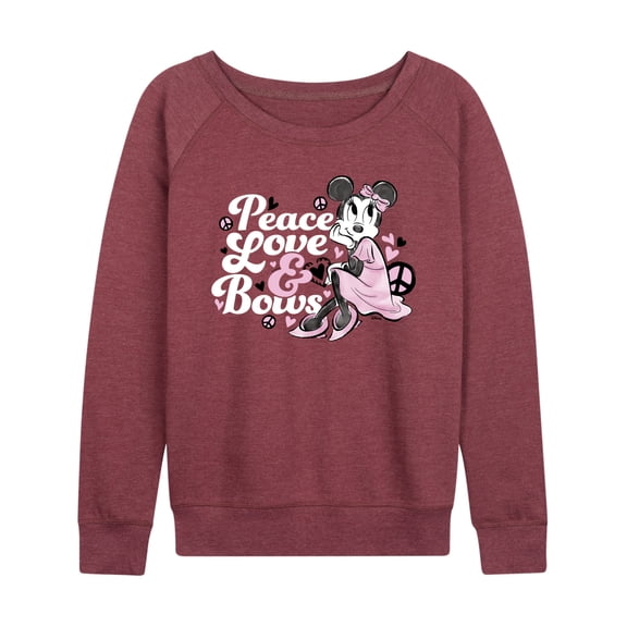 Disney - Peace Love And Bows - Women's Lightweight French Terry Long Sleeve Shirt