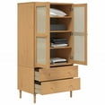 thumbnail image 2 of vidaXL Wardrobe SENJA Rattan Look Brown 90x55x175 cm Solid Wood Pine, 2 of 5