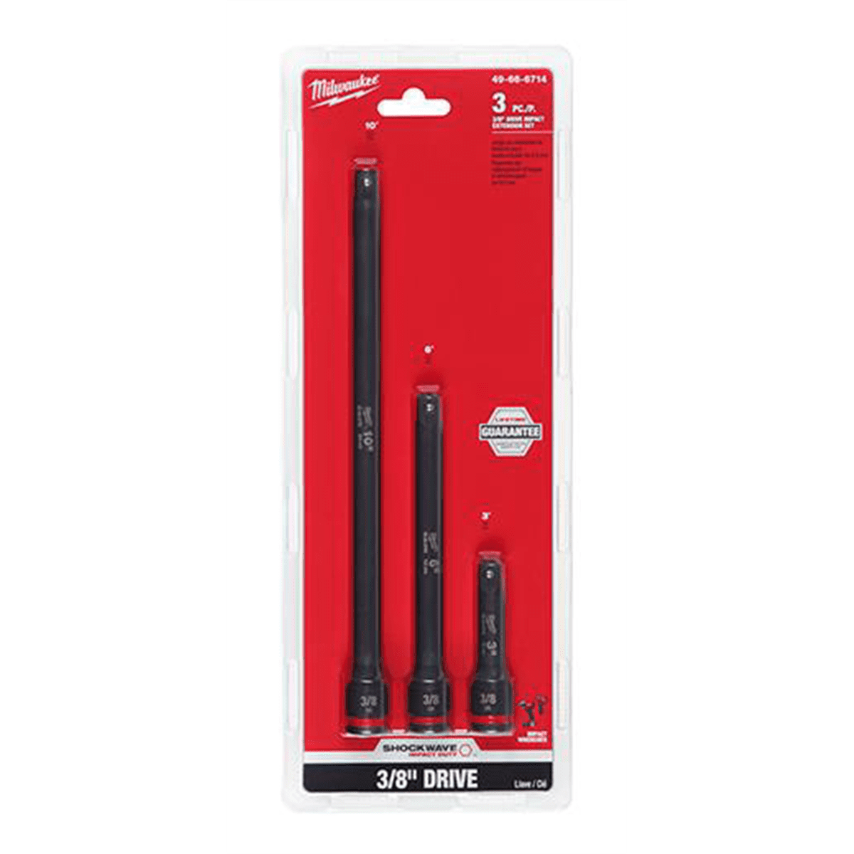 Milwaukee Tool 3PC SHOCKWAVE Impact Duty  3/8" Drive Extension Set