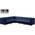 thumbnail image 3 of Meridian Furniture Alina Navy Velvet Modular Sectional, 3 of 20