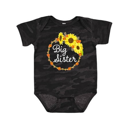 

Inktastic Big Sister Sunflower Wreath Gift Baby Boy or Baby Girl Bodysuit
