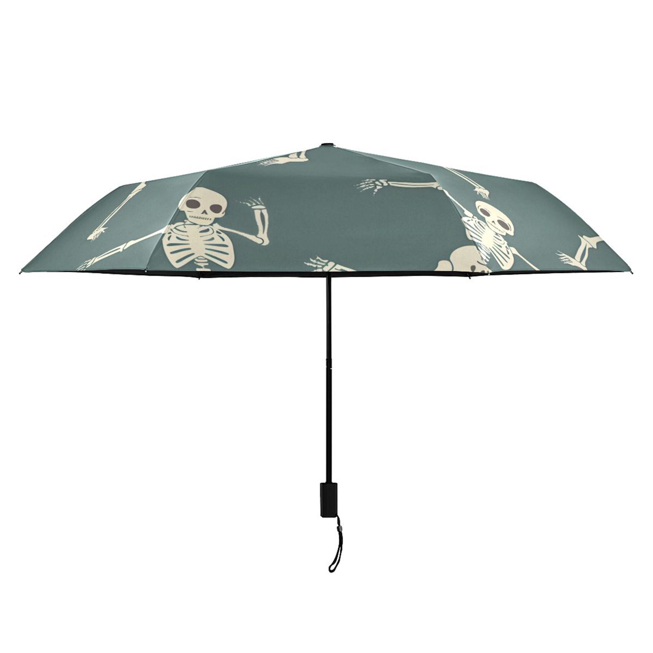 ALAZA Many Skeleton Dancing UPF 50+ Compact Folding Umbrella for Rain Travel Umbrella Packable