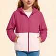 thumbnail image 3 of Posijego Boys Girls Sun Protection Jacket UPF 50+ Long Sleeve Zip up Hooded Outdoor Hiking Fishing Shirts with Pockets, 3 of 8