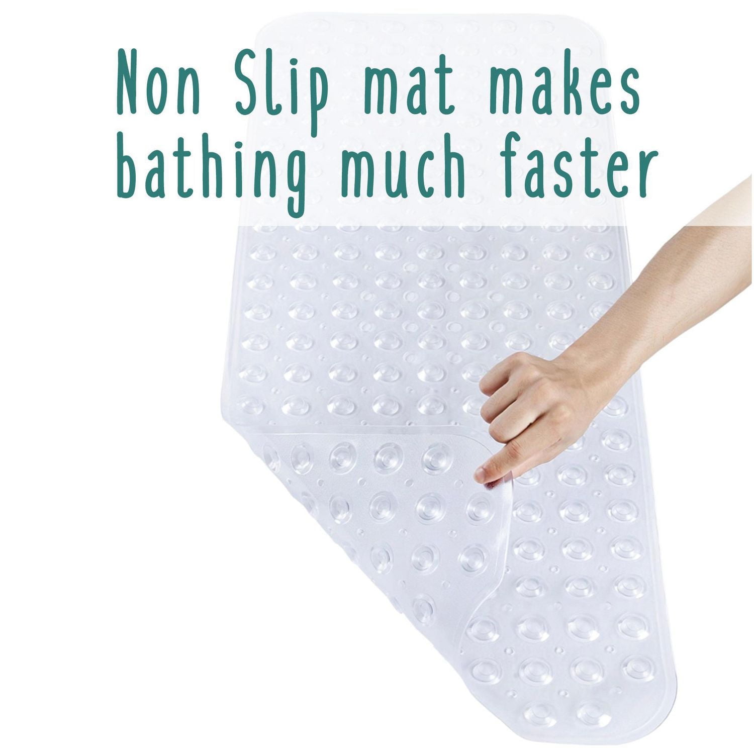 Babyworks™ Total Tub Bath Mat - Transparent, 39.4 x 15.7 inches and made from Polyvinyl Chloride