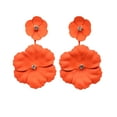 thumbnail image 2 of Yesbay 1 Pair Women Hanging Earrings Flower Shape Decor Exaggerated Lady Prom Beach Long Dangle Earrings, 2 of 8
