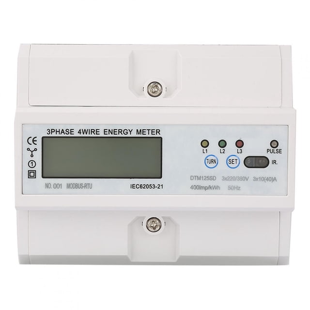 Digital Power Meter, KWh Meter, Energy Meter, Rail Type Installation Energy Consumption 220/380V 10-40A For Home Apartment