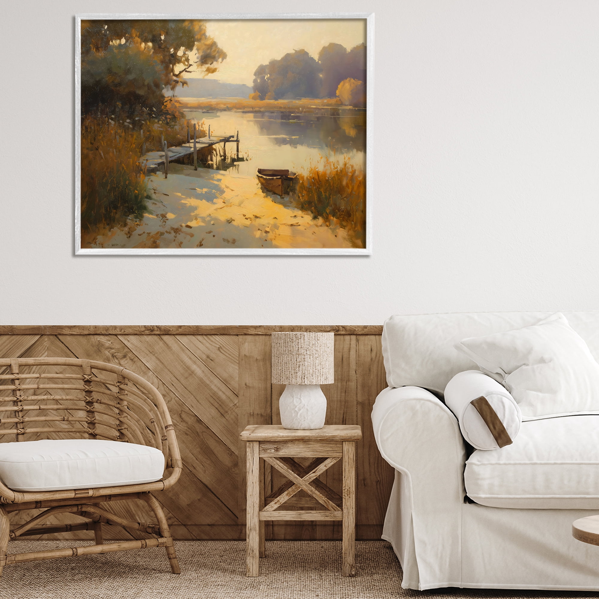 Golden Hour in Autumn White Framed Giclee Art, design by Arlington Prints
