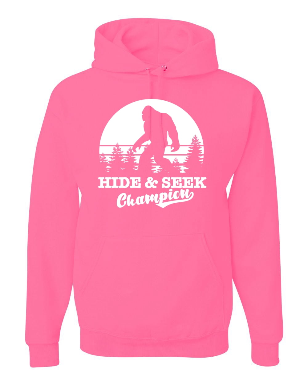 Wild Bobby, Bigfoot Sasquatch Hide and Seek Champion, Humor, Unisex Graphic Hoodie  Sweatshirt, Neon Pink, Medium - Walmart.com