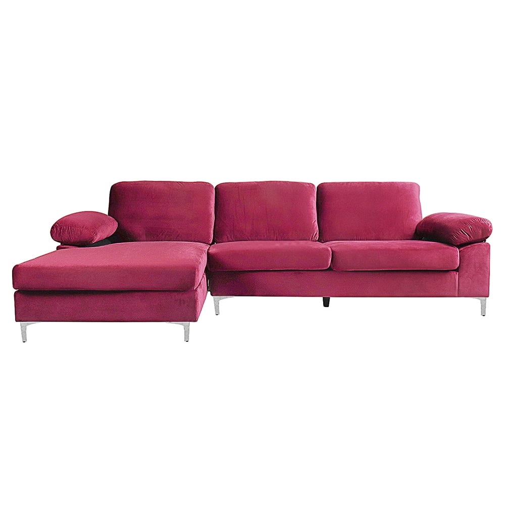 Kepooman Modern Mid Century L Shaped Sectional Sofa Bed, Convertible Sofa Couch for Living Room, Purple Kepooman Modern Mid Century L Shaped Sectional Sofa Bed, Convertible Sofa Couch for Living Room, Purple