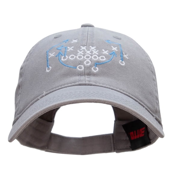 Football Play Embroidered Deluxe Garment Washed Cotton Twill Cap - Grey OSFM