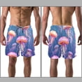 thumbnail image 3 of luoweisi Men's Beach Shorts Quick Dry Swim Trunks with Mesh Lining Colorful Jellyfish S, 3 of 5