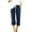 Navy, variant on yunLCZ Women's Straight Leg Pants High Wa Womens Daily Elastic Waist Pockets Straight Solid Color Casual Pants Loose 3/4 Trousers