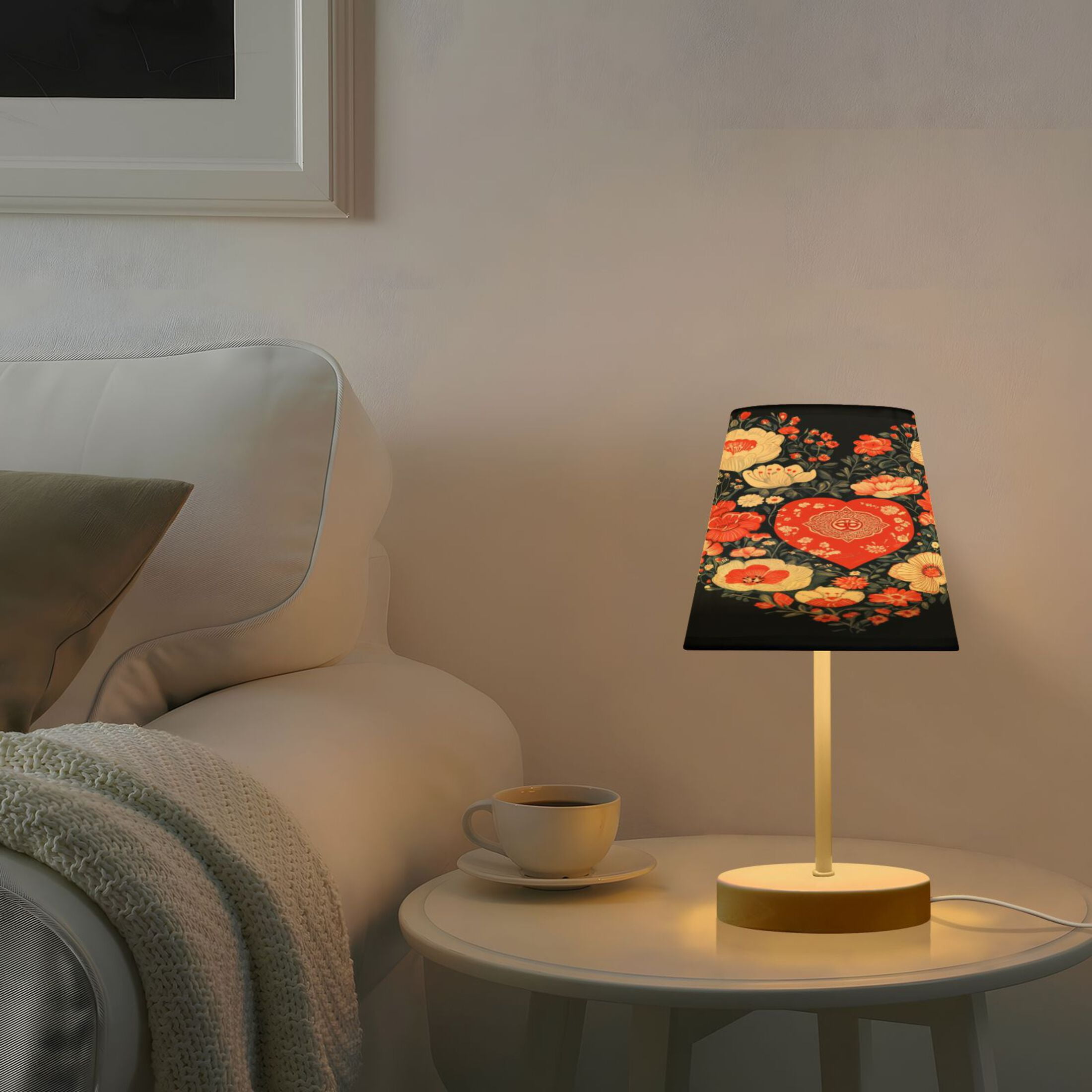 BZSMCE Table Lamp Creative Oil Pattern Of Heart Shaped Simple Pattern Night Light