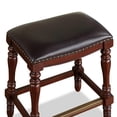 thumbnail image 4 of Chester Brown Faux Leather Saddle Seat Farmhouse Style Counter Stool, 4 of 5