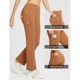 thumbnail image 3 of BALEAF Women's Fleece Lined Pants Yoga Pants Warm Thermal Winter High Waisted Straight Leg Leggings with 6 Pockets Light Brown S, 3 of 7