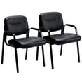 thumbnail image 1 of Sweetcrispy Waiting Room Chair Reception Chair Office Guest Chair Set of 2, Conference Room Chair Lobby Chair with Padded Arms, Desk Chair No Wheels Leather Office Chair, 1 of 7