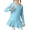 1-Light Blue, variant on EnJoCho Kids Girls Tennis Dress Plain Pleated Athletic Dress Long Sleeve Crewneck Fall Winter Warm Solid Soft Dresses Girls’ Long Sleeve Party Dresses