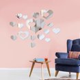 thumbnail image 2 of 1Set 16pcs Acrylic Heart-shaped Mirror Wall Stickers Removable Heart Art Decor Wall Poster Living Room Home Decoration, Multi-size, 2 of 5