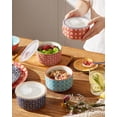 thumbnail image 3 of Ceramic Bowl Set with Lids, Serving Bowls with lids, 5 Inch Prep Bowls for Kitchen, Lunch, Picnic, Microwave & Dishwasher Safe, 20 Oz Set of 4, 3 of 9