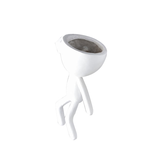 CAROOTU Resin Plant Pot Human Shaped Succulent Planter Plant Container Wall/Desktop