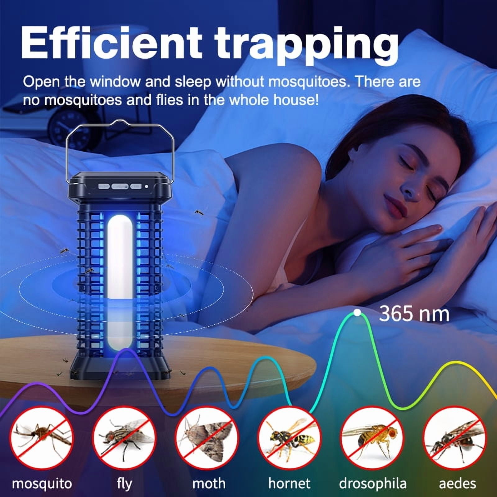 4200V Powerful Grid Electric Bug Zapper with Switch, 20W Extra Brightness IPX4 Waterproof Trap