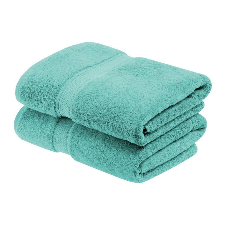 BNM Turkish Cotton Luxury Hotel 2 Piece Bath Towel Set, Teal
