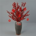 thumbnail image 1 of Venta al por mayor de coronas de dintel de boda de imitación de fruta de acebo, pequeñas frutas rojas, cubo de la suerte de Año Nuevo, arreglo floral de frutas ricas, bayas rojas, 1 of 5