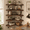 Rustic Brown, variant on 5-Tier L-Shaped Floating Corner Shelves, Wall Mounted Paulownia Wood Shelf with Metal Brackets for Bedroom, Bathroom, Kitchen