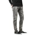 thumbnail image 3 of Ma Croix Mens Biker Jeans Slim Fit Distressed Ripped Zipper Stretch Denim Pants, 3 of 6