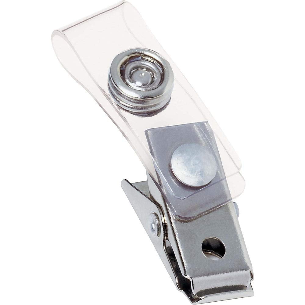 Swingline GBC ID Badge Clips, Clear, Badge Holder Clip, 100 Per Pack (1122897)