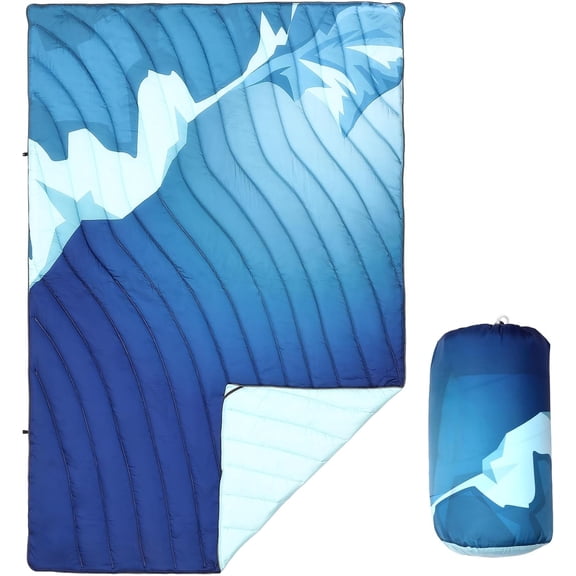 Waterproof Camping Blanket - 79 x 55 Inch Packable Outdoor Quilted Blanket - Lightweight Travel Blanket for Hiking Picnic Stadium and Beach Use