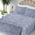 thumbnail image 3 of Ambesonne Floral Fitted & Flat Sheet with Shams 4 Pcs Set, Botanical Branches Blots Art, Full, Ceil Blue and Pale Taupe, 3 of 5