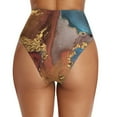 thumbnail image 4 of PEASKJP Women's High Waist Ruched Bikini Swim Bottoms Brief Underwear Swim Bottoms for Women Brown S, 4 of 5