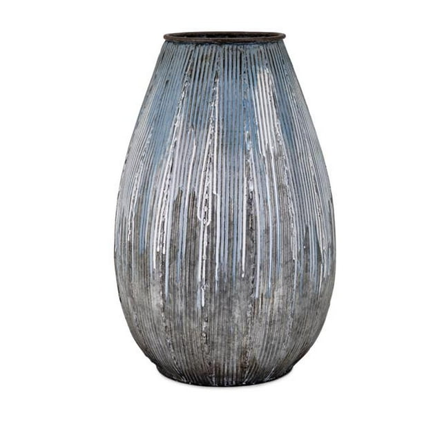 IMAX 64497 Robinson Grand Vase en Métal&44; Bleu