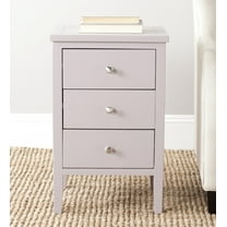 SAFAVIEH Deniz Classic End Table with 3 Storage Drawers, Quartz Grey