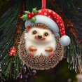thumbnail image 6 of SMKE Vintage Handcrafted Christmas Ornaments,Creative Decorative,Animal Collection For Tree Decor,Wood Hanging Pendant,Xmas Gift,Modern Wall Decor For Home,Car,Living Room,Bedroom 2.75" Hedgehog, 6 of 7