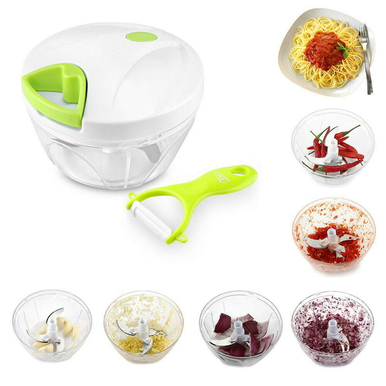 eedel Hand Food Chopper, Vegetable Quick Chopper Manual Food Processor,  Easy To Clean Food Dicer Mincer Mixer Blender, Rotary Onion Chopper for  Garlic, Salad, Salsa, Nuts, Meat, Fruit, Ice, etc - NemaExchange