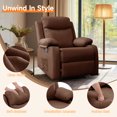 thumbnail image 4 of Lnsenfin Fauteuil Inclinable Manuel Petit pour Petits Espaces en Lin pour Salon, Brun, 4 of 6