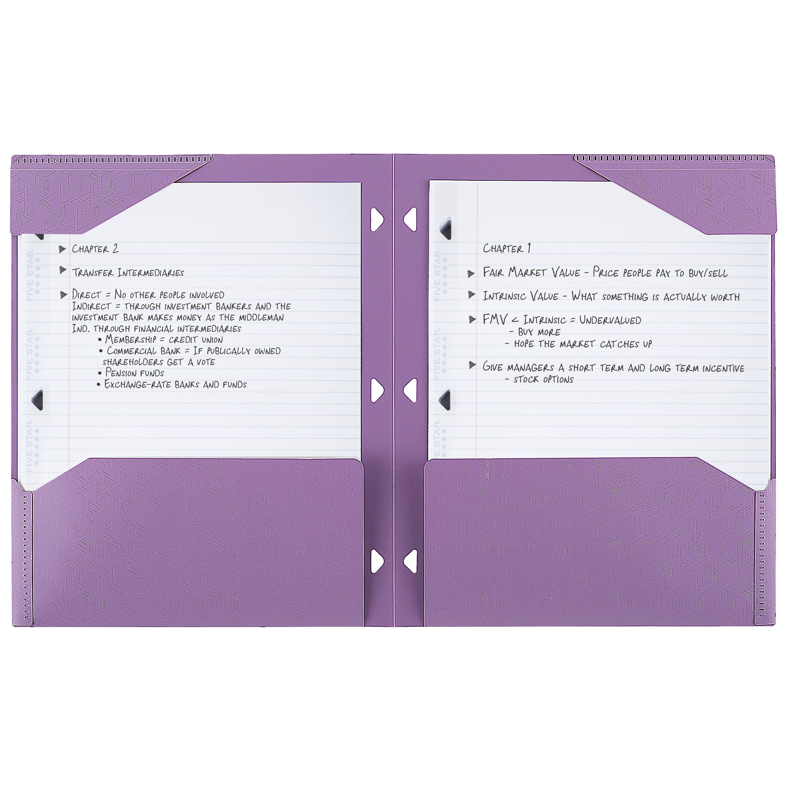 (4 pack) Five Star 2-Pocket Stay-Put Plastic Folder, Amethyst Purple