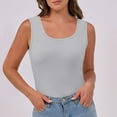 thumbnail image 5 of UPPADA Womens Tank Tops 2025 Sleeveless Round Neck Ruched Spring Summer Basic Shirts Trendy Cute Outfits Women Sleeveless Tank Top,Tank Top for Women Gray,M, 5 of 8