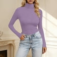 thumbnail image 3 of Kcolen Long Sleeve Shirts for Women High Neck Slim Fit Pullover Tops Fall Fashion Basic Crop Top Womens Going Out Outfits Y2k Clothes, 3 of 6