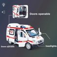 thumbnail image 6 of 1:32 Mini Car Diecast Ambulance Fire-Truck Policecar Model Sound And Light Vehicle Simulation Collection Gifts Toys Boys, 6 of 9