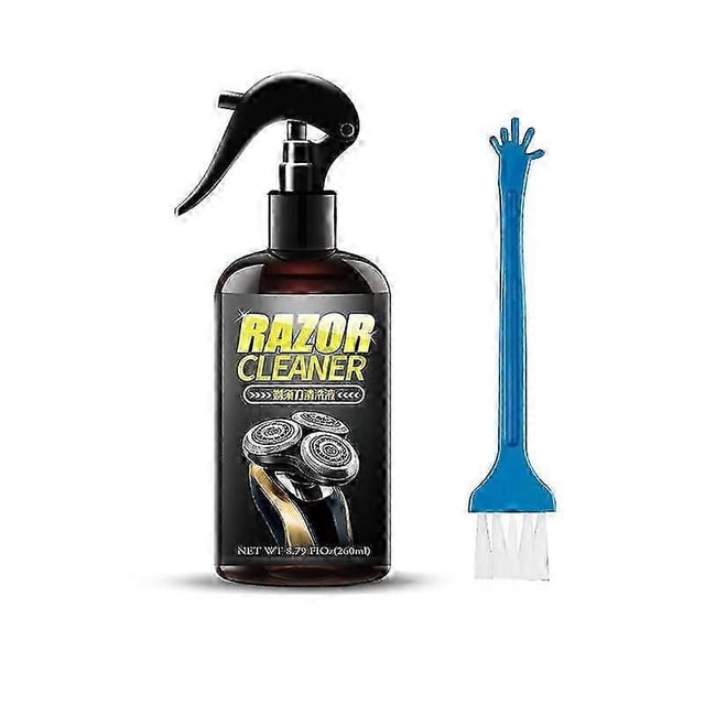 Universal Electric Shaver Cleaning Solution, Blade Cleaner with Brush, For Cleaning, Lubricating, And Rust Prevention To Most Shavers