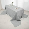 thumbnail image 3 of BalsaCircle Silver 90" x 156" Accordion Crinkle Taffeta Rectangular Tablecloth Reception, 3 of 8