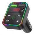 thumbnail image 2 of Bluetooth Fm Transmitter For Car, Qc3.0 & 7 Colors Led Backlit Car Bluetooth Adapter Music Player Hands Free Car Kit With Sd Card Slot, Supports Usb, 2 of 3