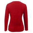 thumbnail image 6 of Sexlip Womens V Neck Long Sleeve Blouse Lace Up Front Design Stretchy Fabric Slim Silhouette for Evening Occasions Red L, 6 of 6