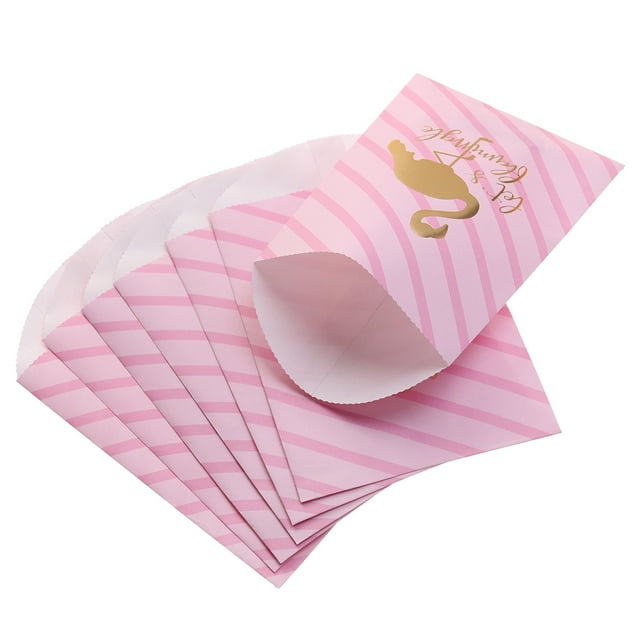 WEUVEB Flamingo Printing Tissue Bag 10Pcs Pink for Small Party Bags and Home