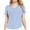 Blue, variant on SSLR V Neck T Shirts for Women Short Sleeve Summer Tops Ribbed Trendy Shirts